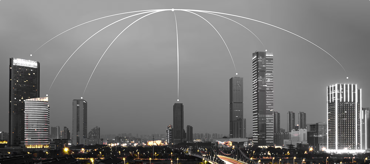 Connected city skyline β enterprise IT automation